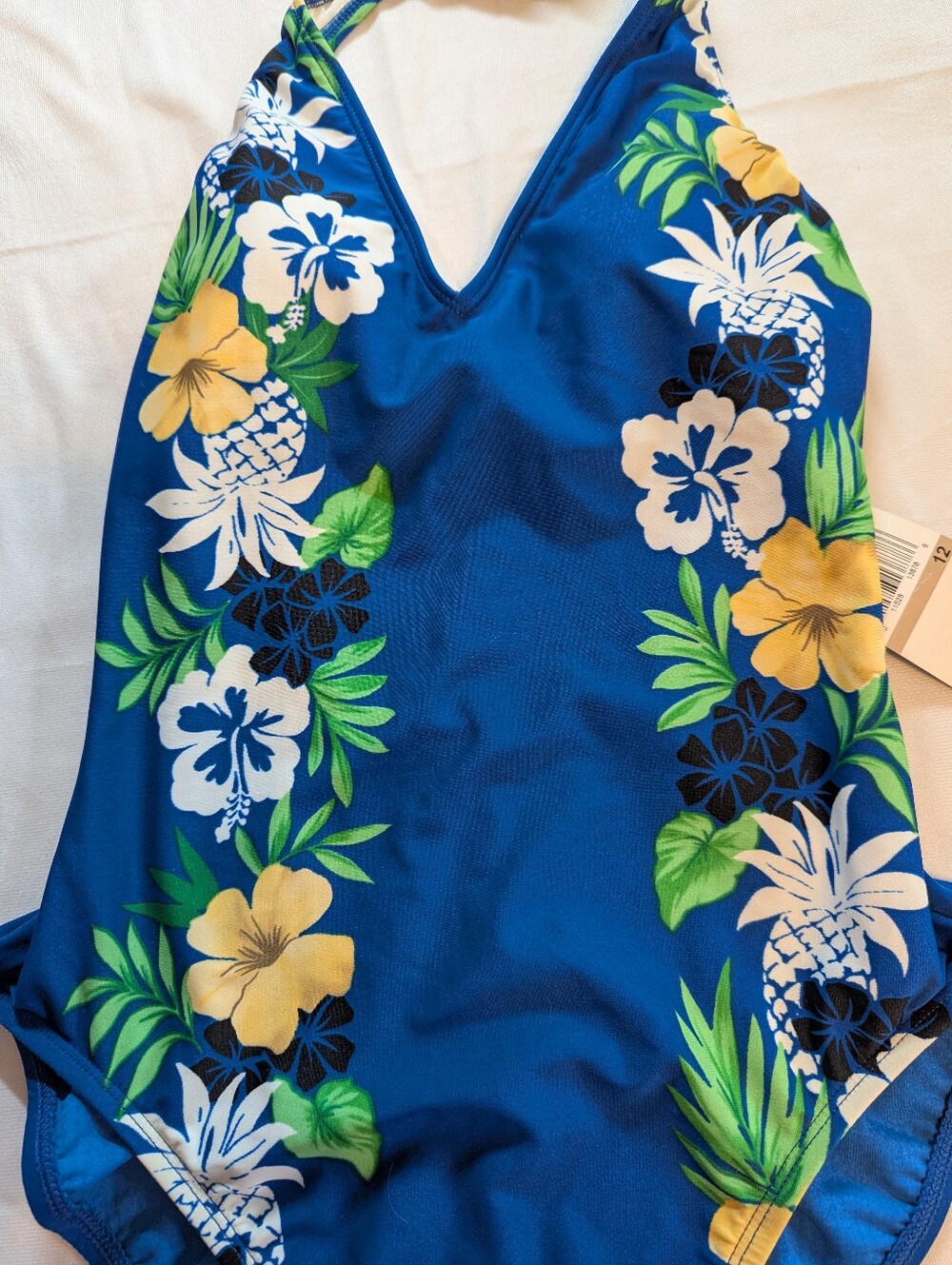 Ladies Anne Cole Blue Hawaii One Piece Bathing Suit Size 12 BNWT